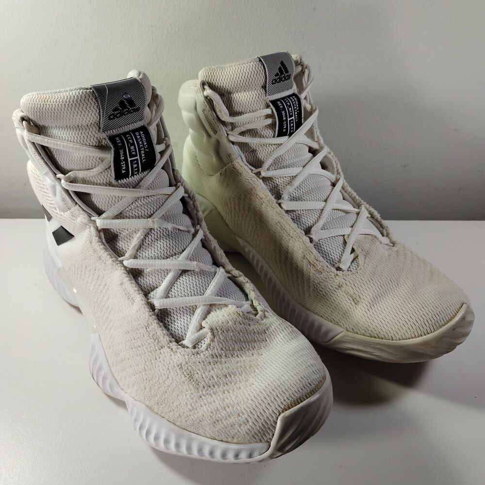 Adidas Pro Bounce 2018 Sneaker Men's US 9 White Mid Top Basketball Shoes